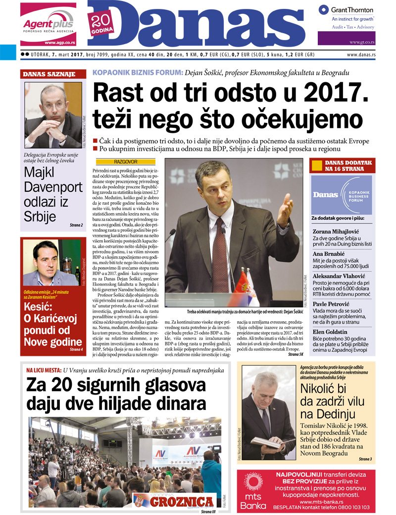 Naslovna za utorak 07.03.2017 1