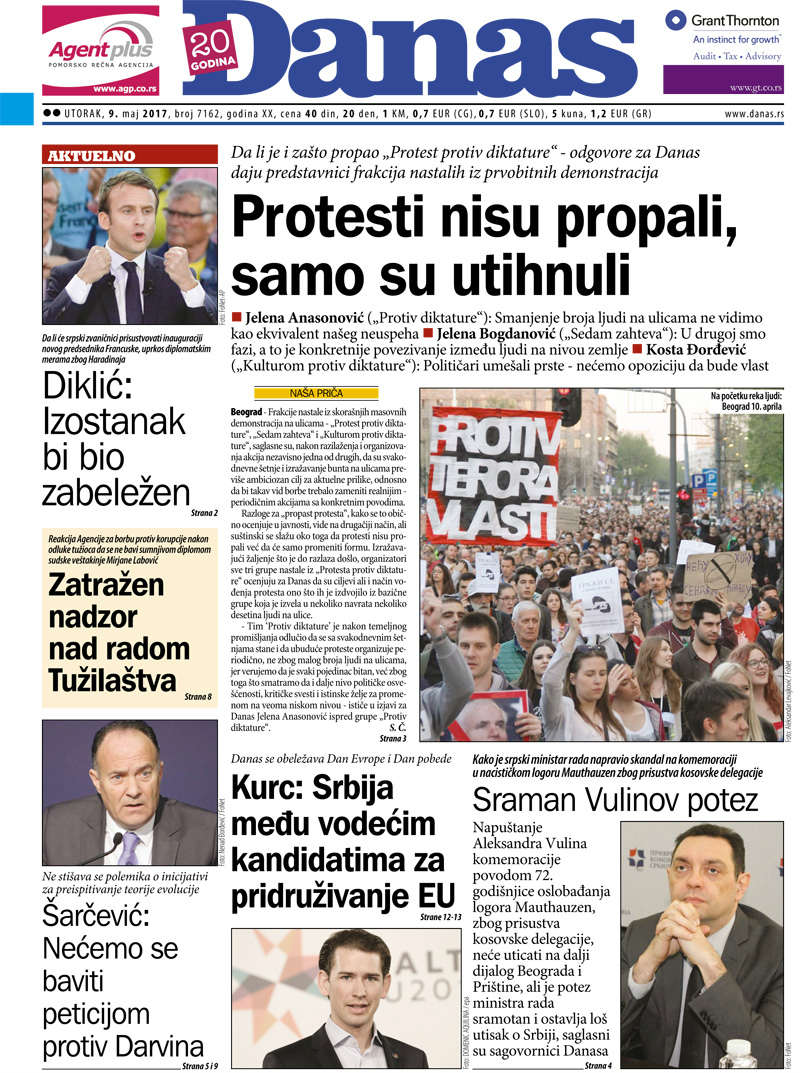 Naslovna za utorak 09.05.2017 1