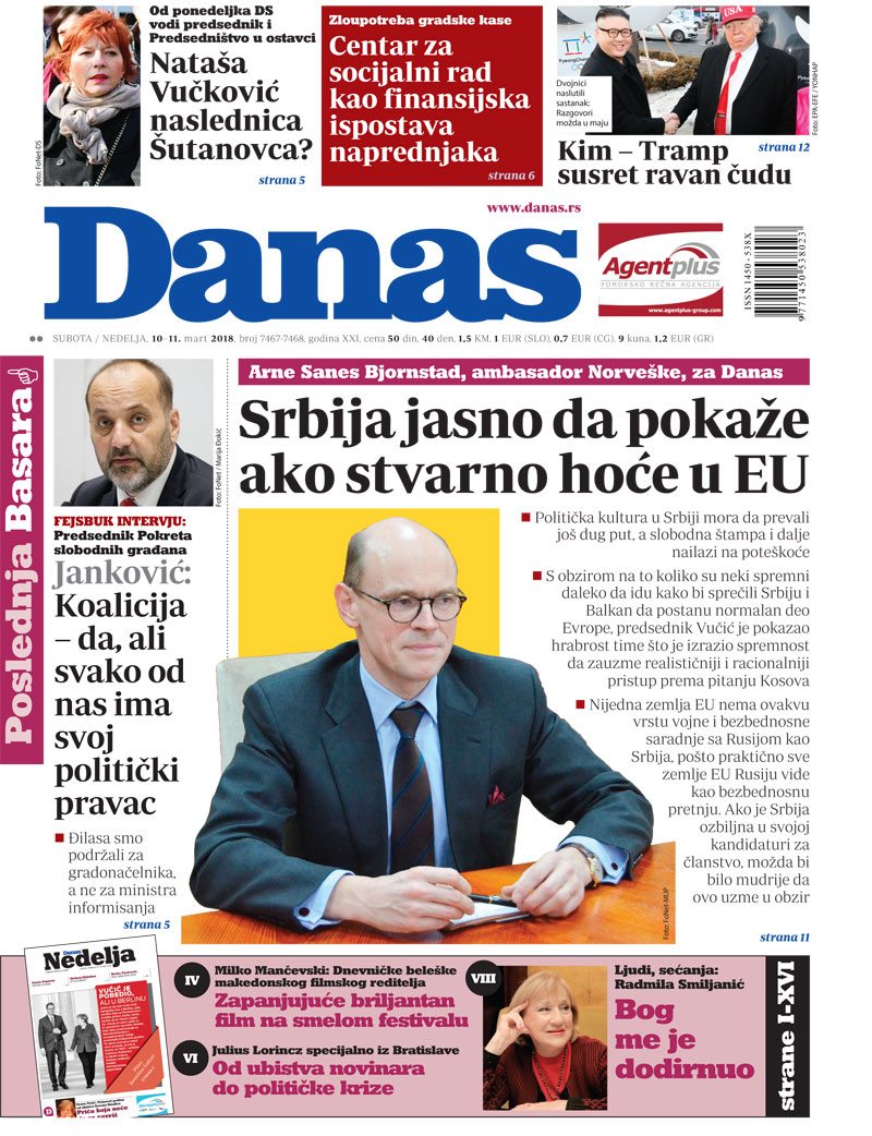 Naslovna strana za 10. mart 2018 1