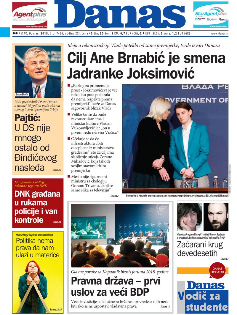 Naslovna za 9. mart 2018. 1