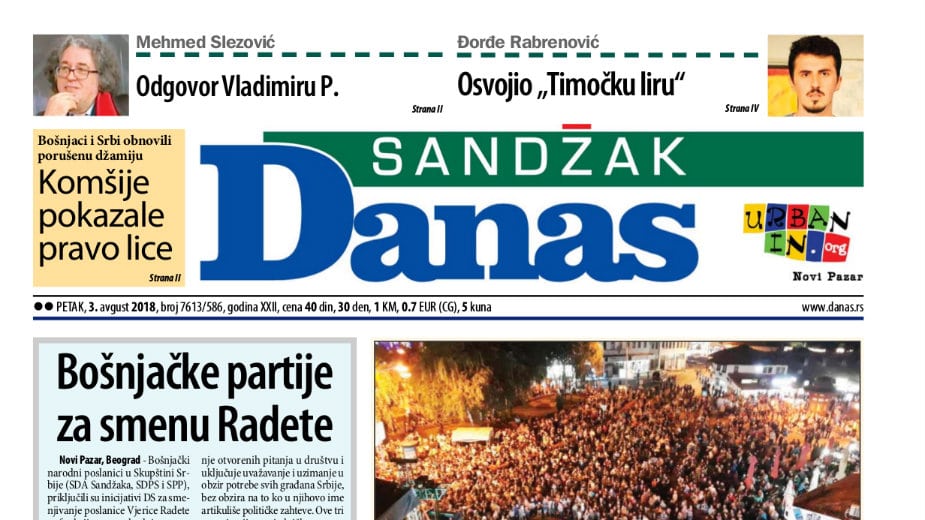 Sandžak Danas – 03. avgust 2018. 1