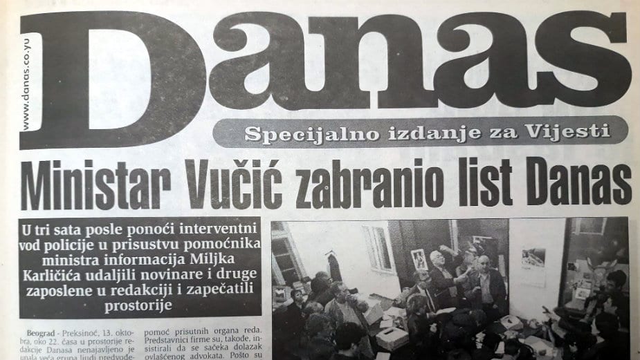 Kako je Vučić pre tačno 20 godina pokušao da zabrani Danas? 1