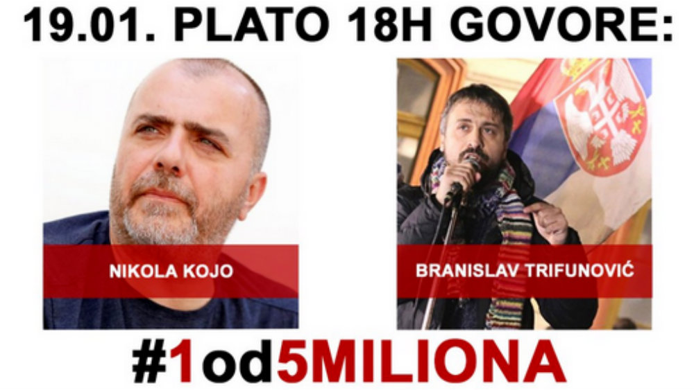 Nikola Kojo govornik na osmom protestu "1 od 5 miliona" 1