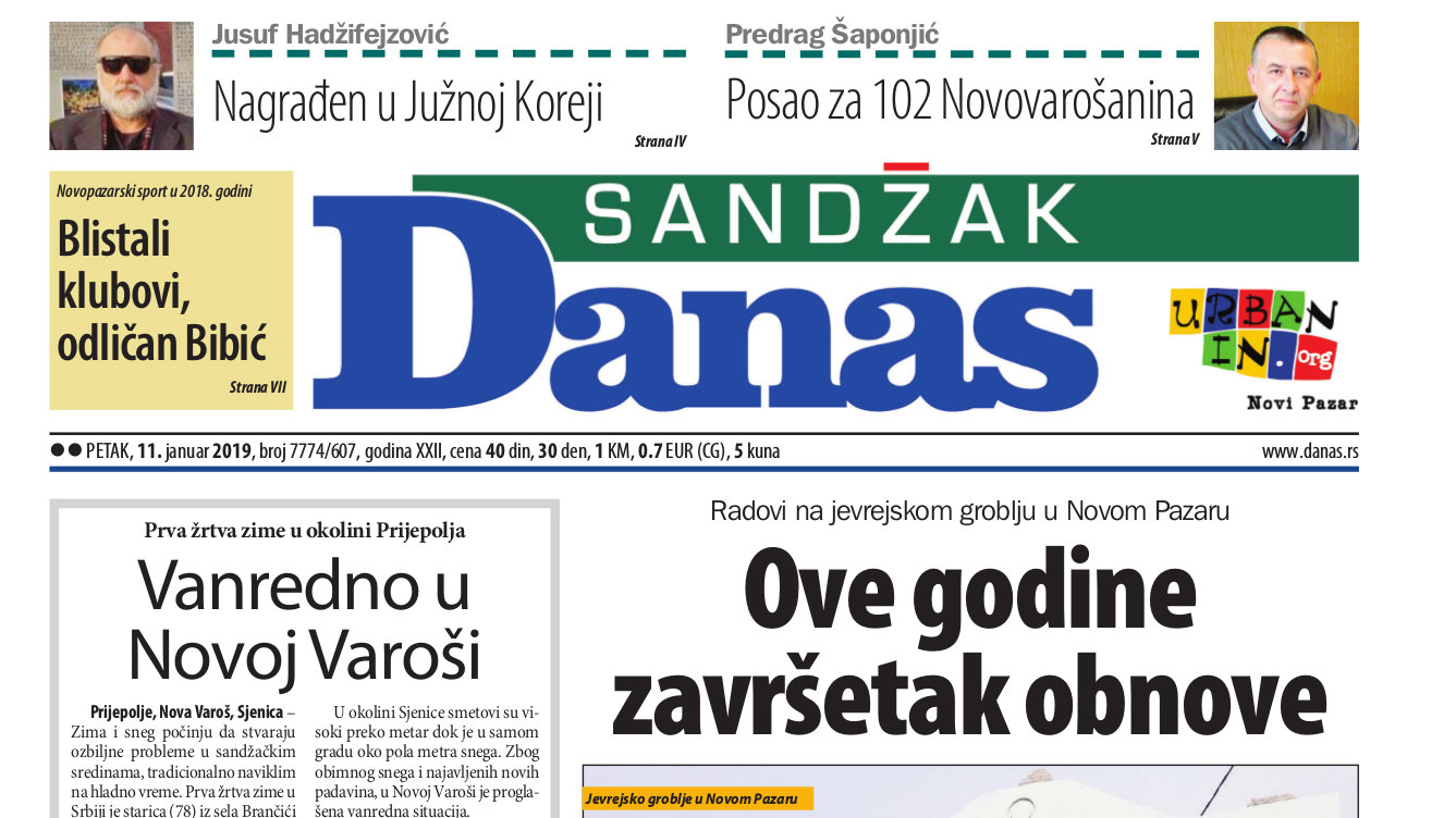 Sandžak Danas - 11. januar 2019. 1