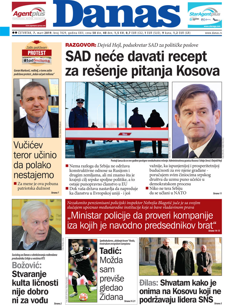 Naslovna za 7. mart 2019. 1