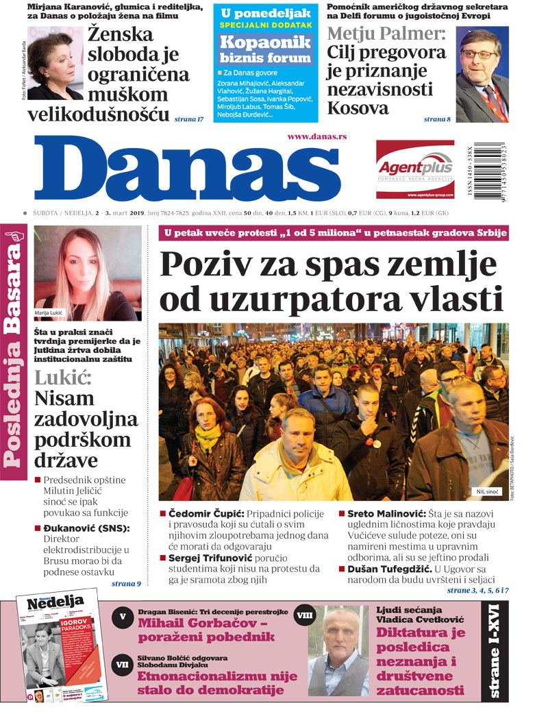 Naslovna za 2.mart 2019. 1