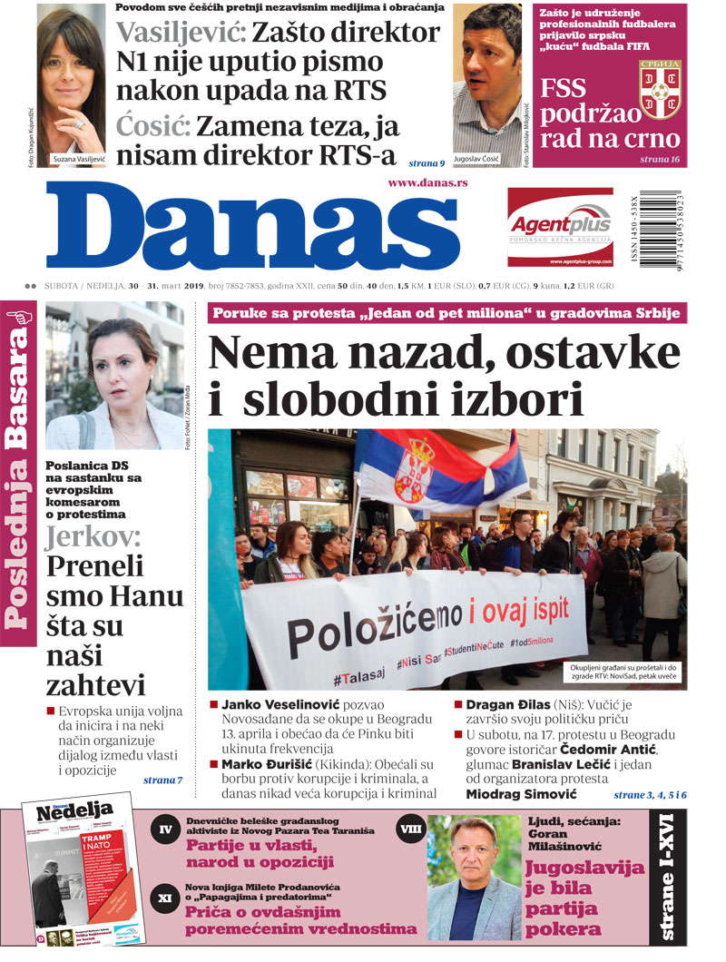 Naslovna za 30. mart 2019. 1