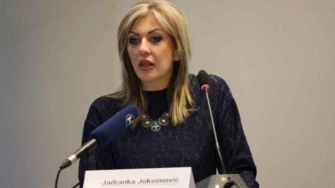 Ministry: Jadranka Joksimović 1 incorrectly quoted