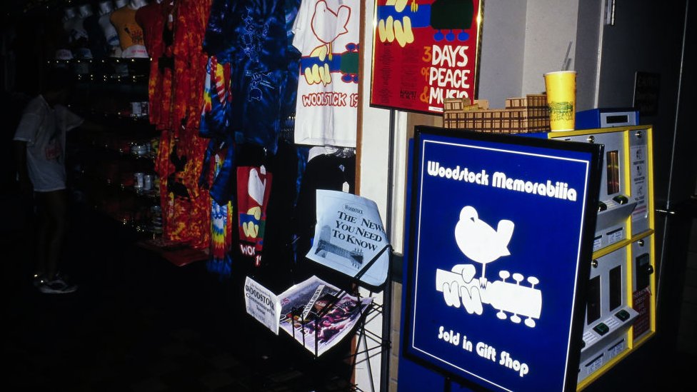 Woodstock memorabilia stand