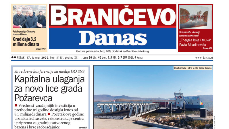 Braničevo Danas - 17. januar 2020. 1