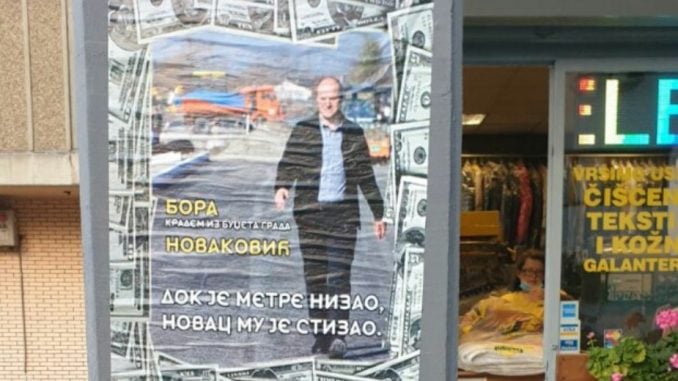 Posters against Borislav Novaković 1 were posted in Novi Sad