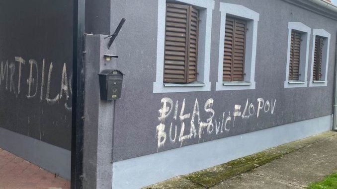 Stojković: Hate Cross Graffiti at Bulatović's House, Solidarity Against Hate 1
