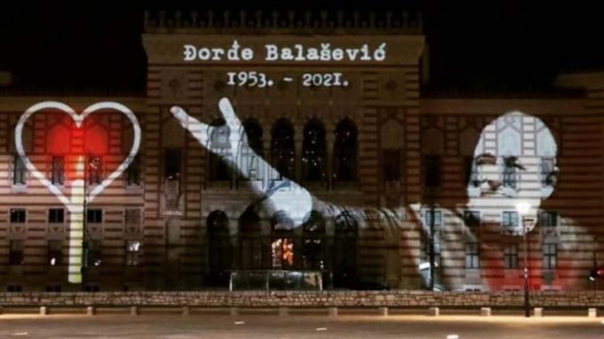 Sarajevo City Hall illuminated in honor of Balasevic (VIDEO) 1