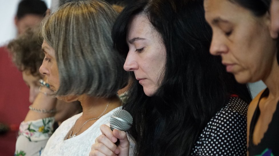 Paula reading during the presentation of the book "Disobedient Writings", March 2019 at the Haroldo Conti Cultural Center