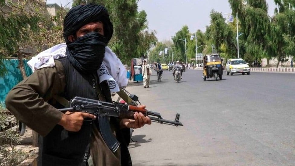 A Taliban fighter on patrol in Kandahar