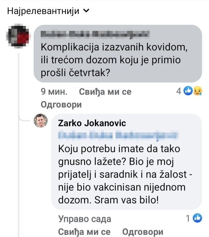 Žarko Jokanović: Nenad Nenadović nije bio vakcinisan 2