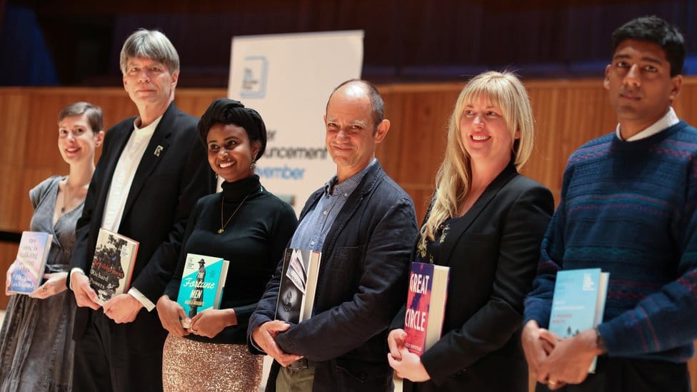 Booker Prize shortlisted fiction authors Patricia Lockwood, Richard Powers, Nadifa Mohamed, Damon Galgut, Maggie Shipstead and Anuk Arudpragasam