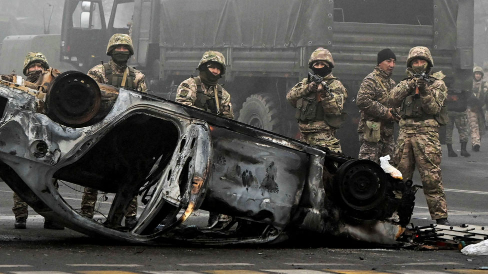 Troops in Almaty, 6 January