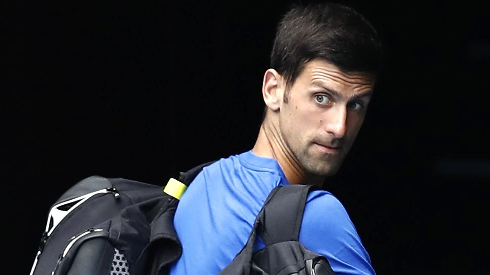 Novak Djokovic of Serbia is seen leaving Melbourne Park in Melbourne, Australia, 30 January 2021