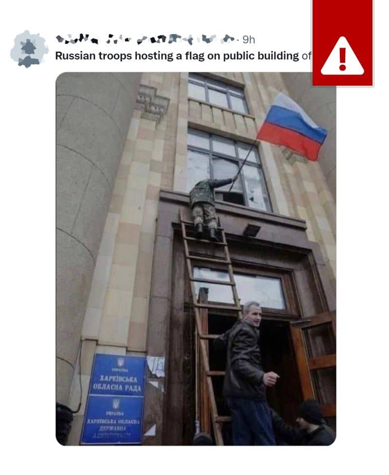 Russian flag raised in Kharkiv in 2014