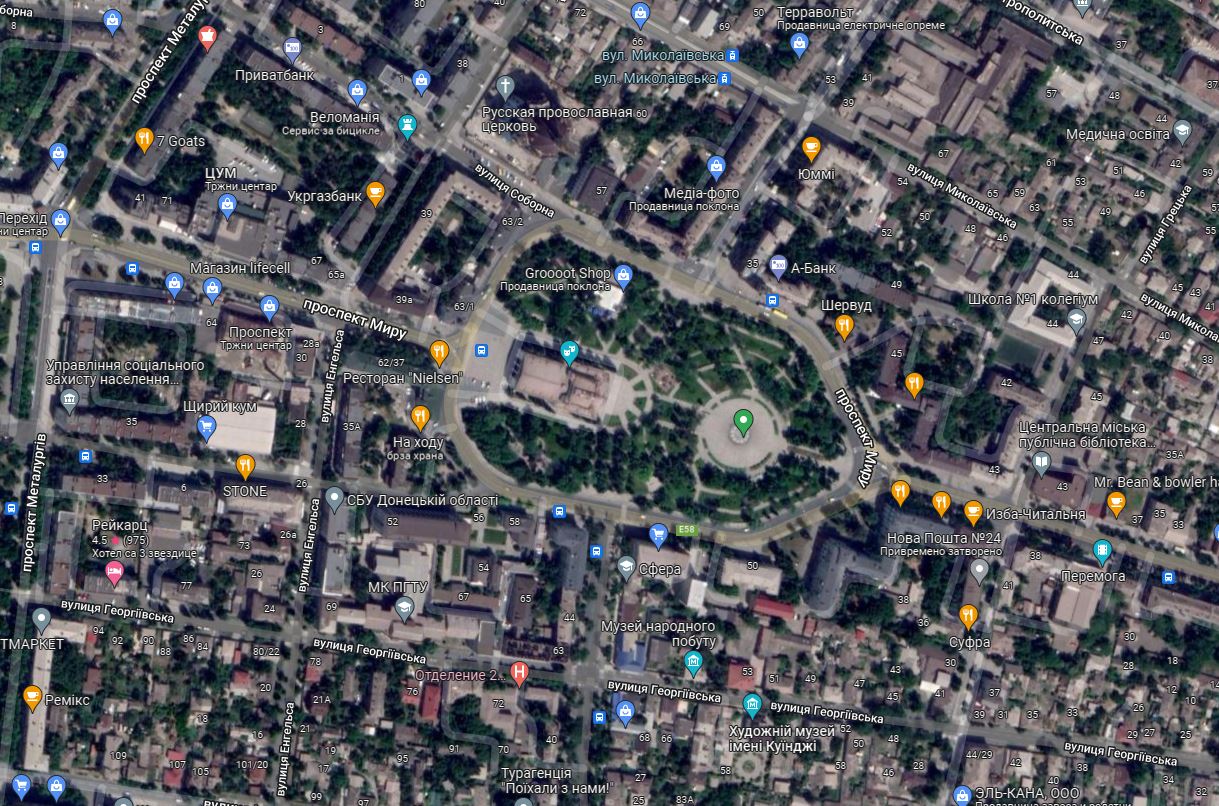 Marijupolj pozorište Google maps