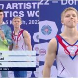 Ruski gimnastičar nosio na grudima slovo Z tokom dodele medalja na Svetskom prvenstvu u Dohi 7