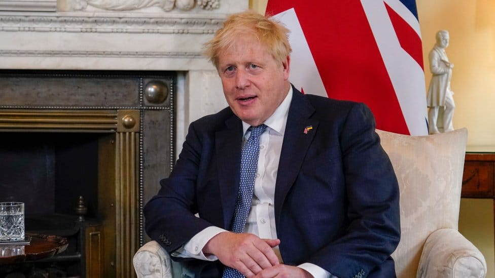 Boris Johnson inside Downing Street