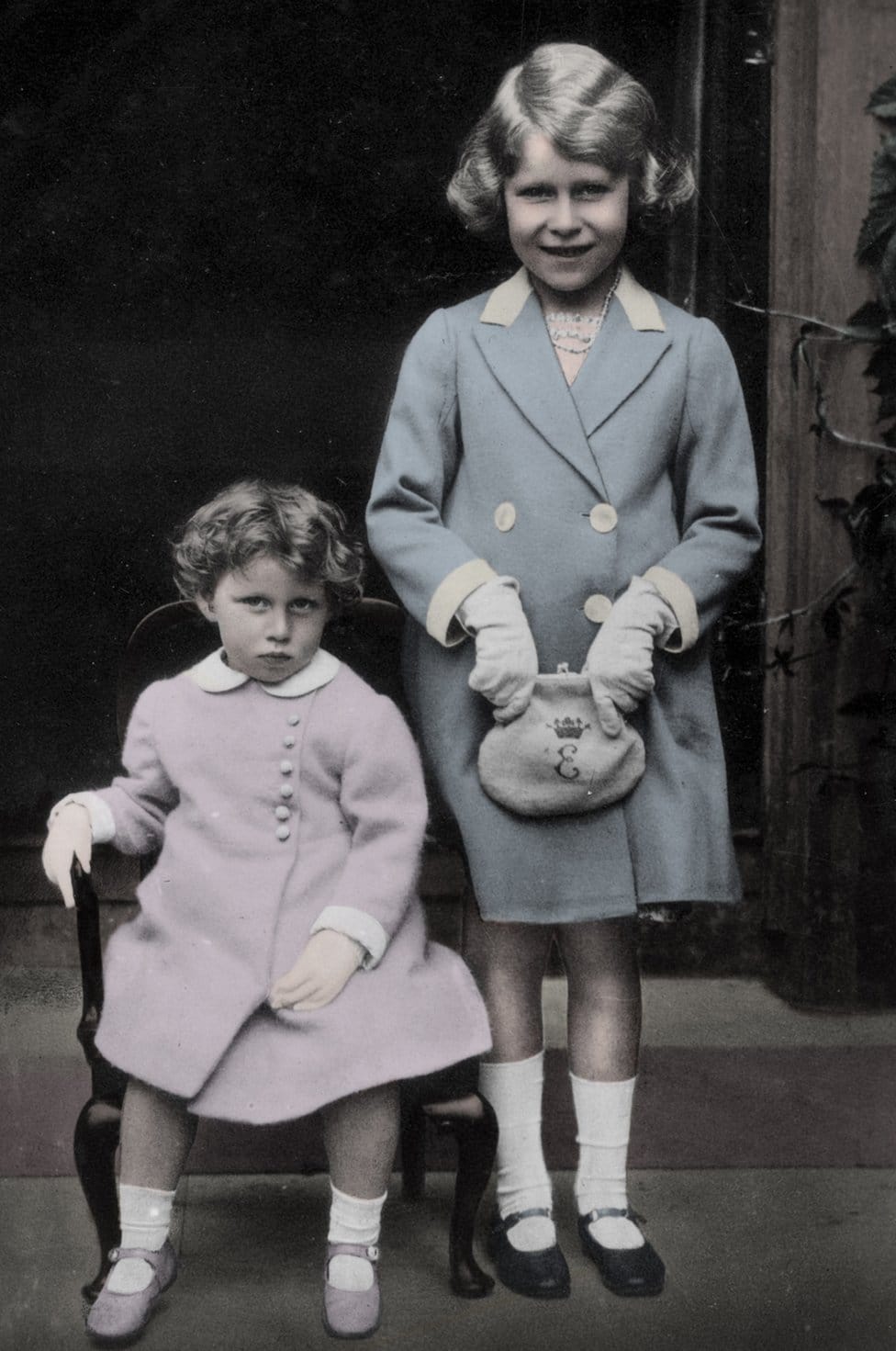Princess Margaret and Princess Elizabeth, the Royal sisters, as children, 1930s.
