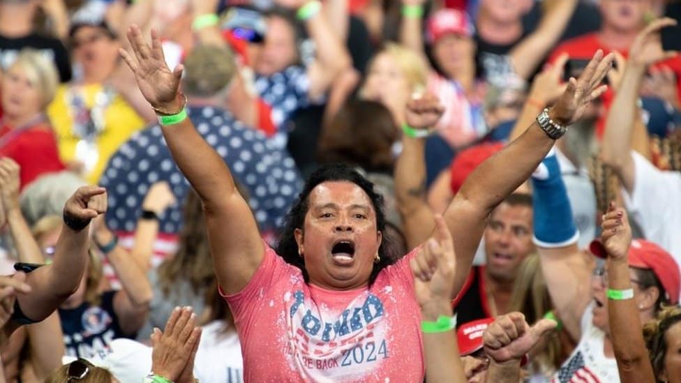 Supporters cheer Donald Trump at a rally in Wilkes-Barre, Pennsylvania. Photo: 3 September 2022