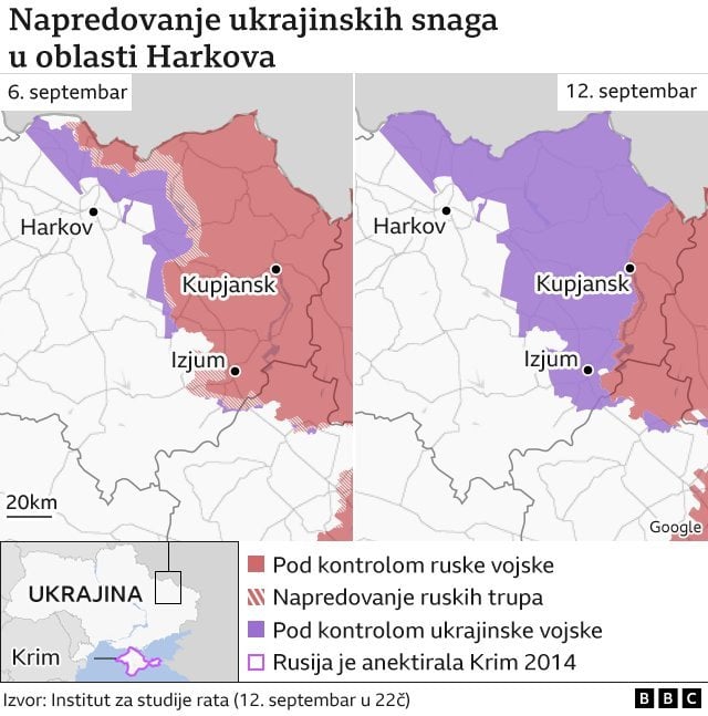 napredovanje ukrajinske vojske u oblasti Harkova