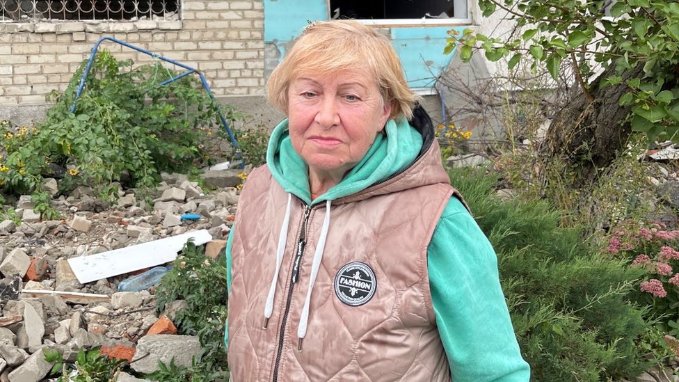 Tatiana, outside the building where she lived for 22 years