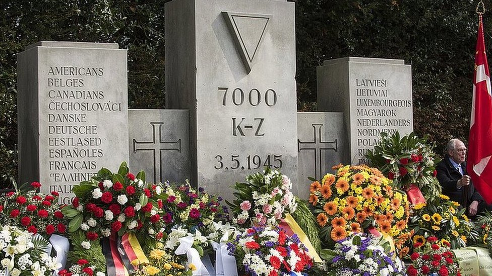 A memorial to the victims of the Cap Arcona in the German city of Neustadt