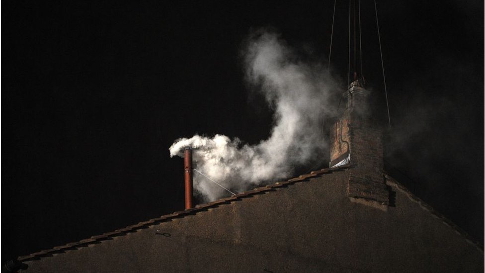 White smoke to mark the appointment of Francis I, in 2013