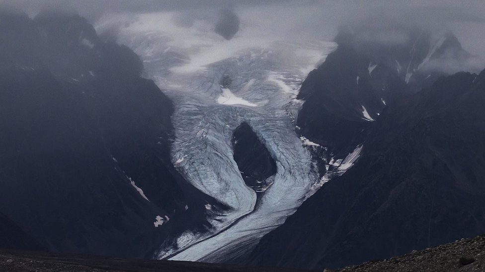 A fjord near the Svalbard Islands, in the Arctic Ocean