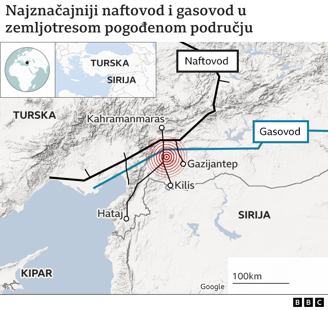 zemljotres, turska, sirija, gasovodi, naftovodi