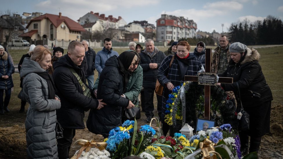 A funeral in Lviv for a soldier who died in Bakhmut