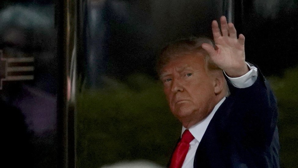 Former President Donald Trump arrives at Trump Tower