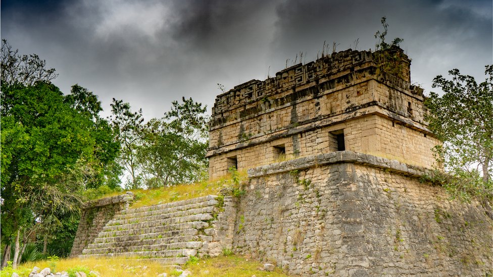 The Casa Colorada (The red house). Chichen Itza archaeological site.