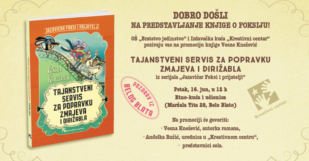 Novi roman Vesne Knežević o avanturama psa Foksija biće predstavljen u Belom Blatu 2