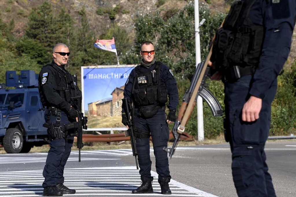 Police control the area of Banjska village after Kosovo monastery siege