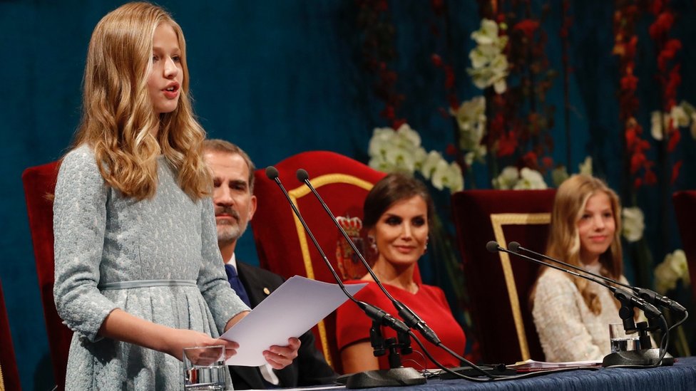 Princess Leonor giving a speech