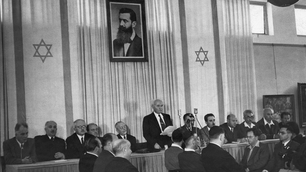 David Ben Gurion read the Jewish Declaration of Independence