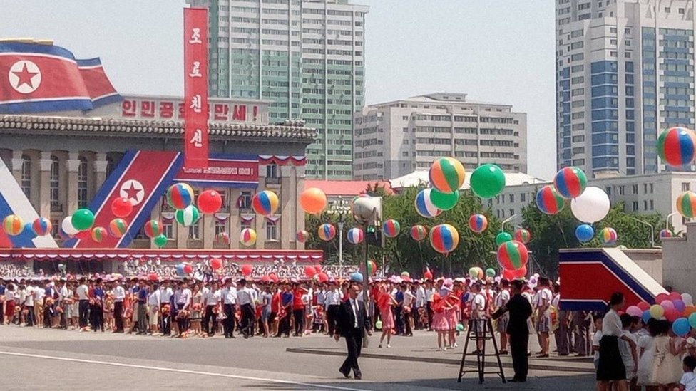 A parade in Pyongyang 19 June