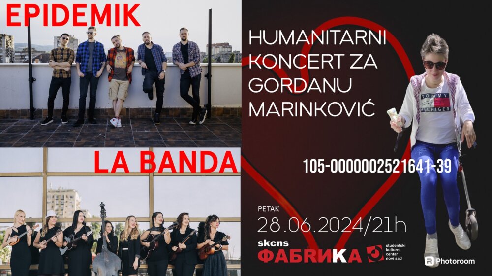 Humanitarni koncert za Gordanu Marinković u SKCNS Fabrici 15