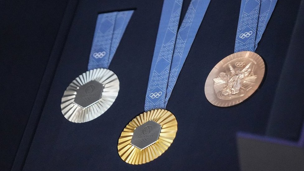 Gold, silver and bronze Olympics medals for Paris 2024