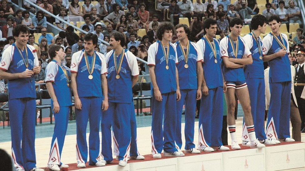 Reprezentativci Jugoslavije na pobedničkom podijumu u Moskvi 1980. godine