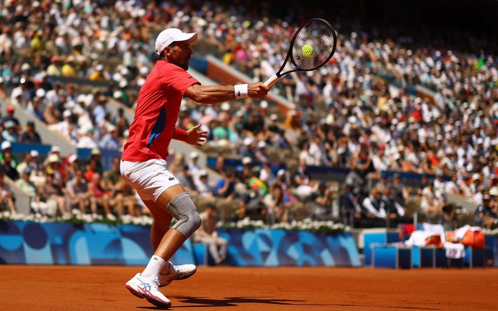 Novak Đoković tokom meča protiv Rafaela Nadala