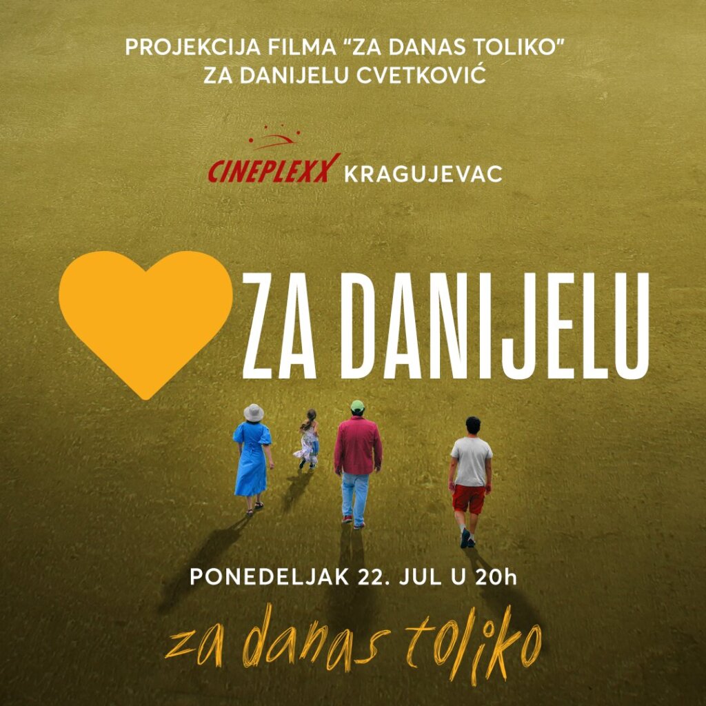 Humanitarna projekcija filma „Za danas toliko” u Sinepleksu Kragujevac za lečenje Danijele Cvetković 2
