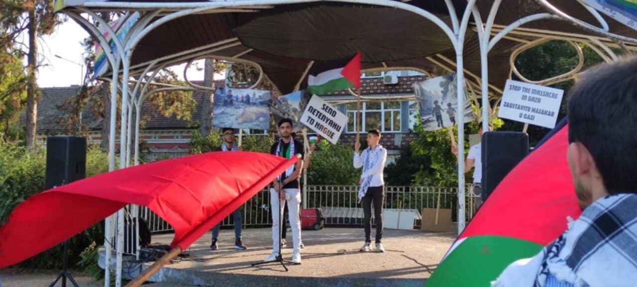 SKOJ: U Zemunu održan skup podrške narodu Palestine (FOTO) 4