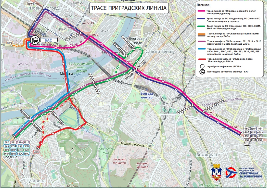 Nova autobuska stanica u Beogradu menja trase 41 prigradske linije (MAPE) 3